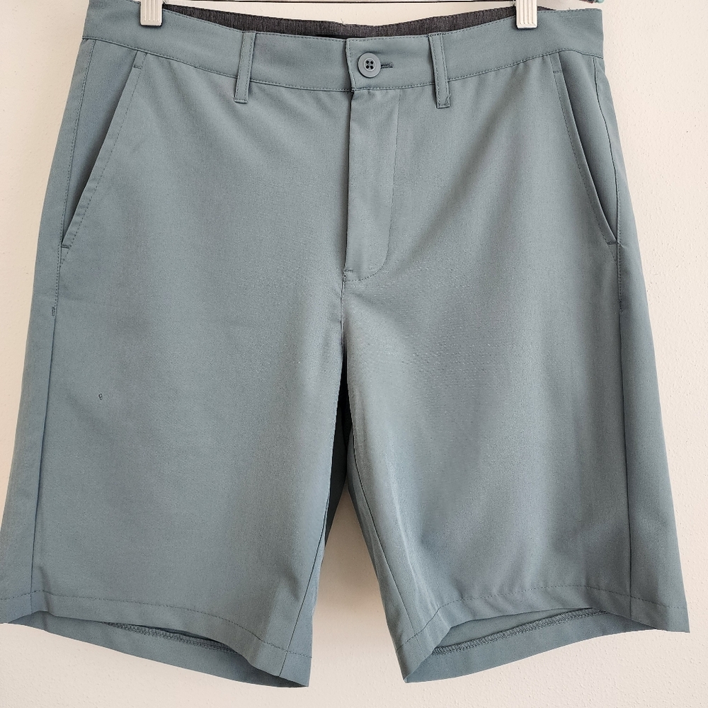 Quiksilver Union Hybrid Shorts Mens 32 Teal Blue Swim Golf Travel Lightweight - Picture 2 of 7